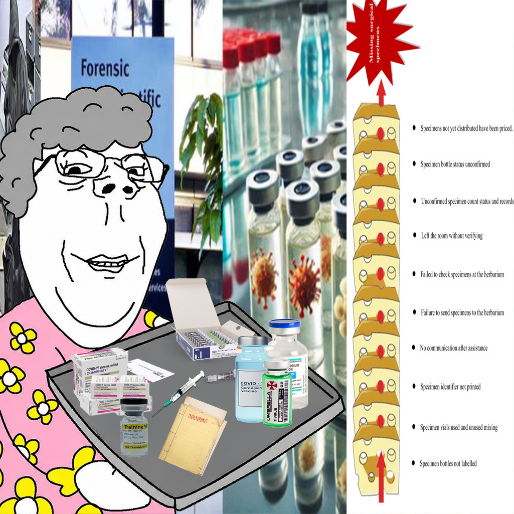 Forensic specimen vials — missing surgical specimens